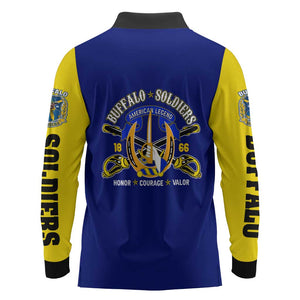 We Can We Will Buffalo Soldiers Long Sleeve Polo Shirt Us Army Ready and Forward