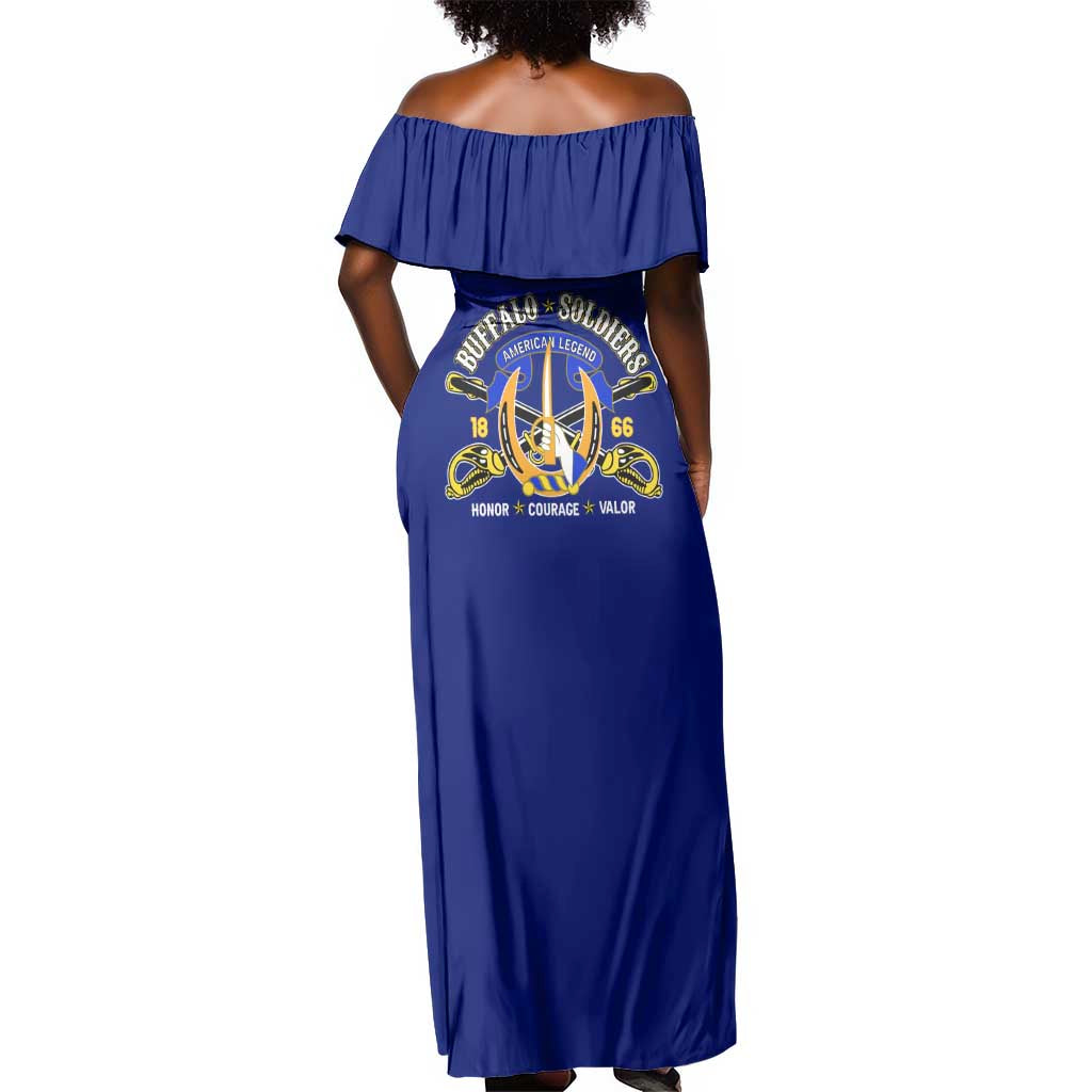 We Can We Will Buffalo Soldiers Off Shoulder Maxi Dress Us Army Ready and Forward