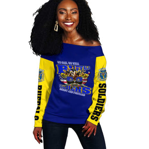 We Can We Will Buffalo Soldiers Off Shoulder Sweater Us Army Ready and Forward