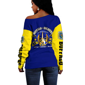 We Can We Will Buffalo Soldiers Off Shoulder Sweater Us Army Ready and Forward