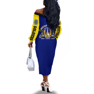 We Can We Will Buffalo Soldiers Off The Shoulder Long Sleeve Dress Us Army Ready and Forward
