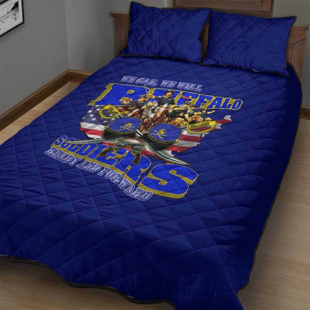 We Can We Will Buffalo Soldiers Quilt Bed Set Us Army Ready and Forward