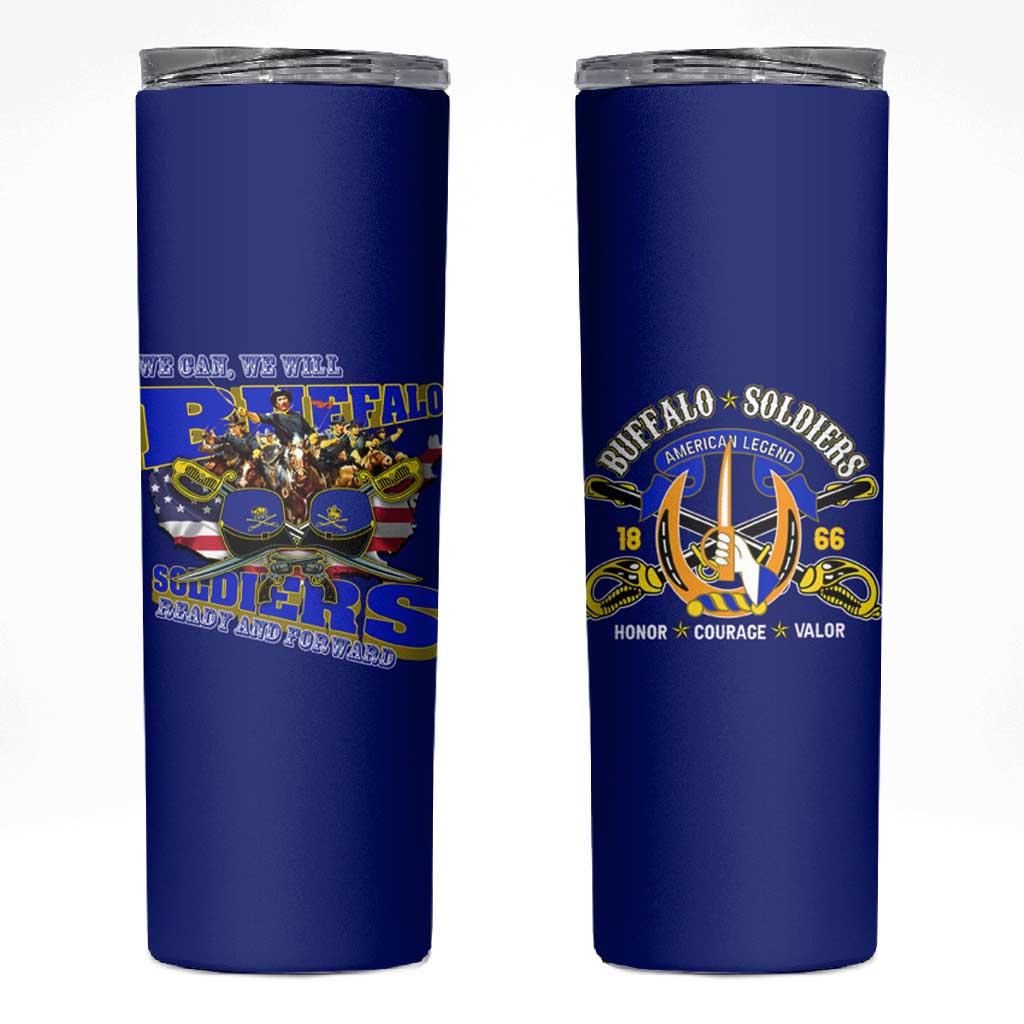 We Can We Will Buffalo Soldiers Skinny Tumbler Us Army Ready and Forward