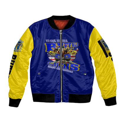 We Can We Will Buffalo Soldiers Sleeve Zip Bomber Jacket Us Army Ready and Forward