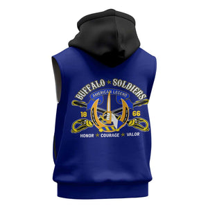 We Can We Will Buffalo Soldiers Sleeveless Zip Hoodie Us Army Ready and Forward - African Pride