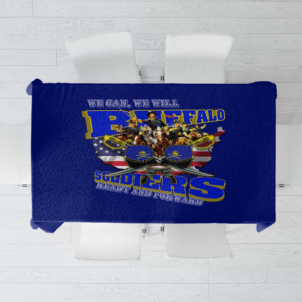 We Can We Will Buffalo Soldiers Tablecloth Us Army Ready and Forward