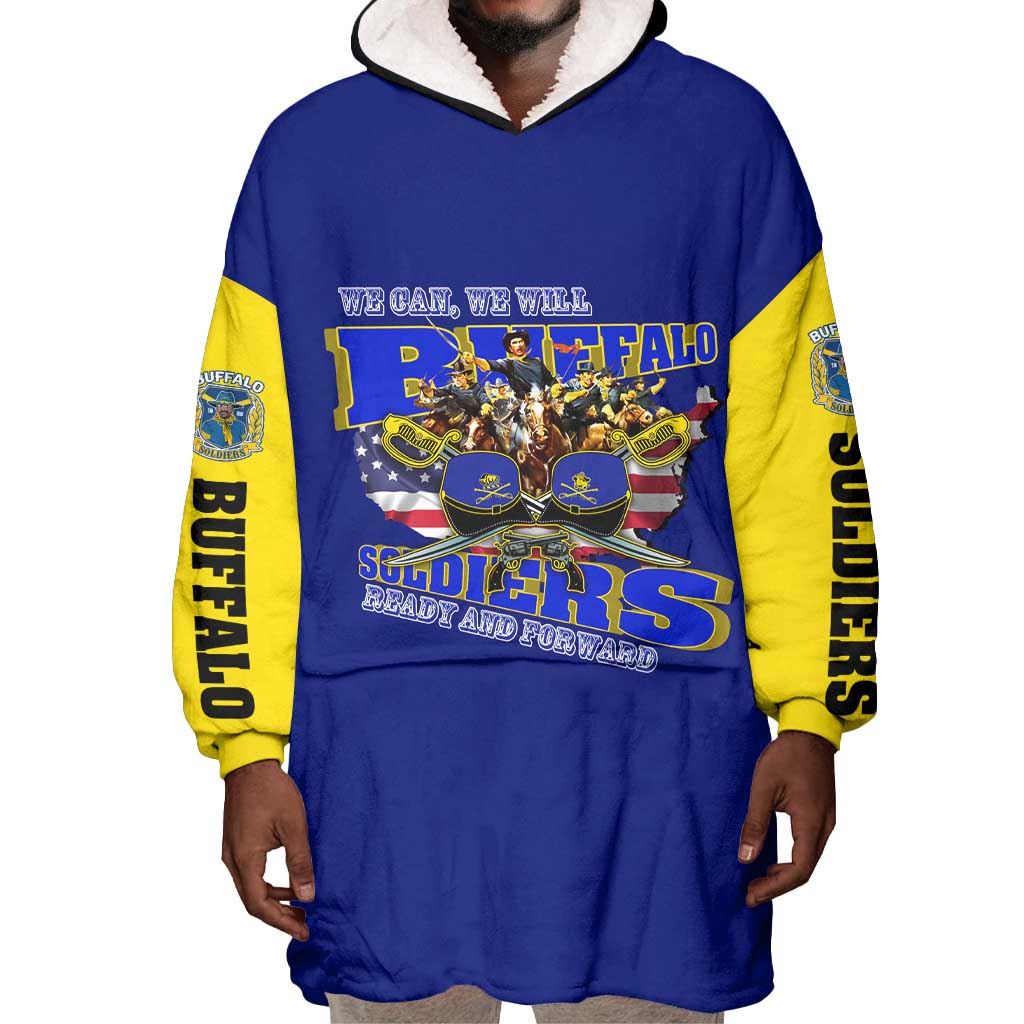 We Can We Will Buffalo Soldiers Wearable Blanket Hoodie Us Army Ready and Forward