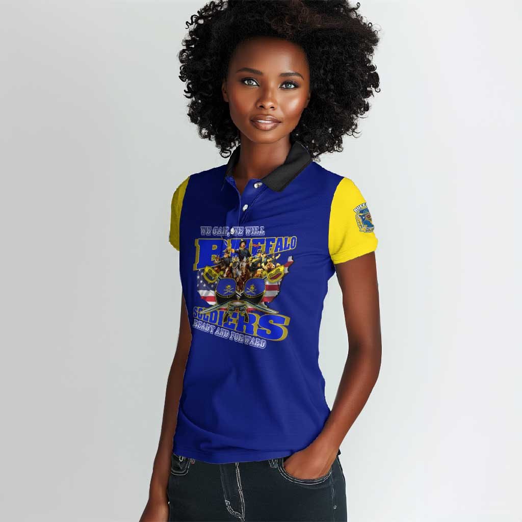 We Can We Will Buffalo Soldiers Women Polo Shirt Us Army Ready and Forward
