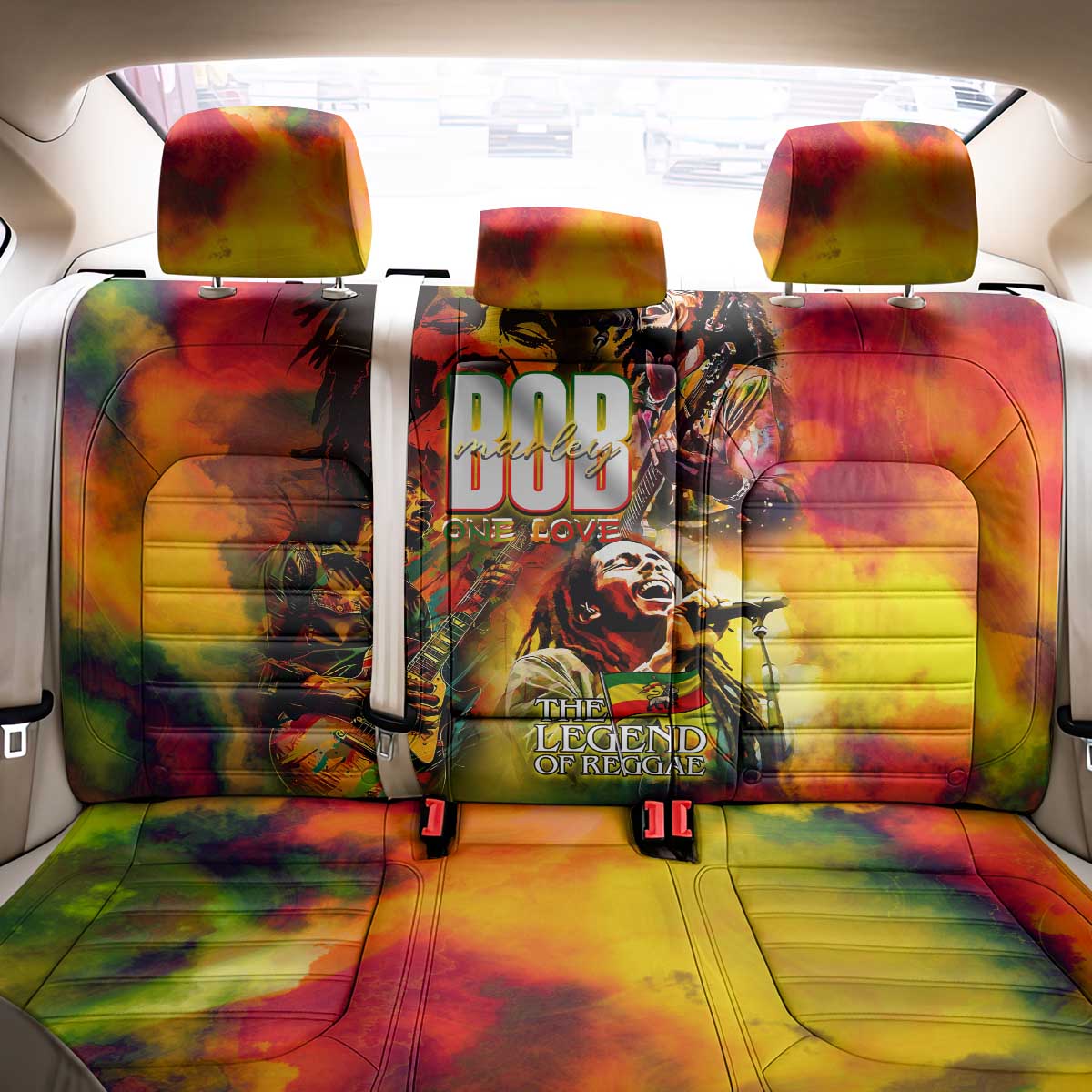 The Legend of Reggae One Love Back Car Seat Cover Bob Colorful Art