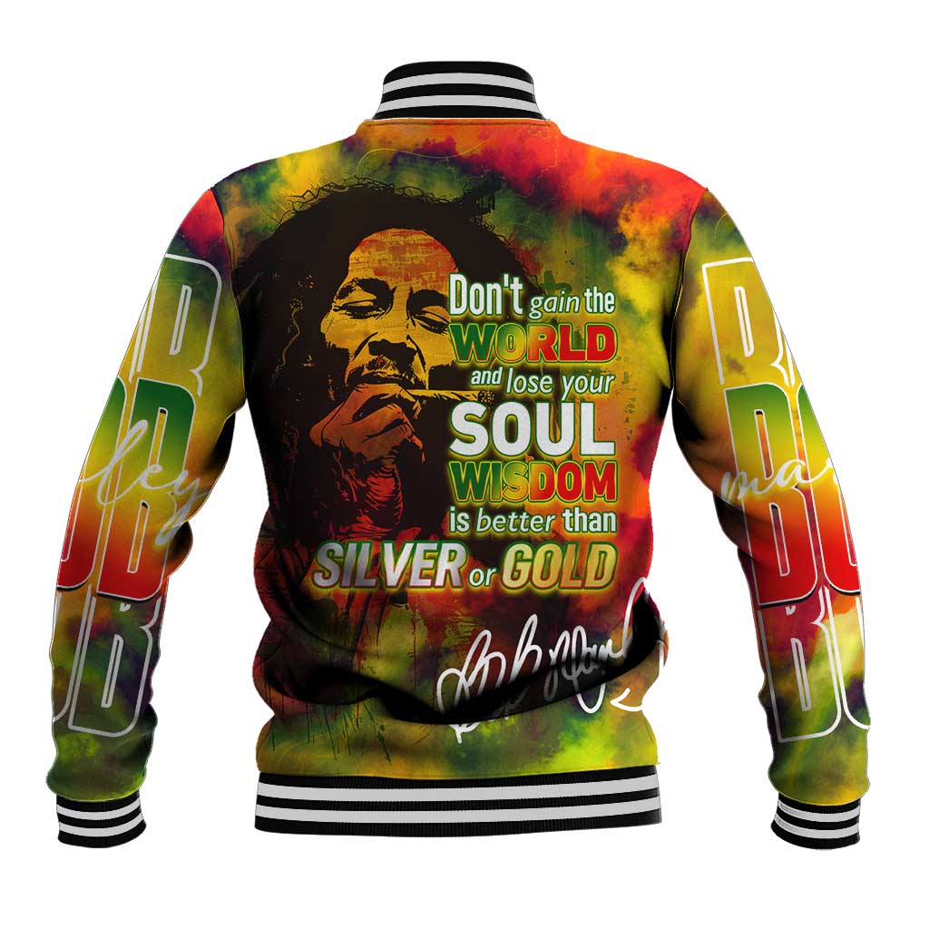 The Legend of Reggae One Love Baseball Jacket Bob Colorful Art