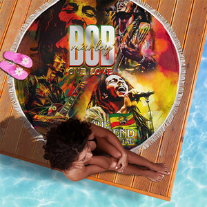 The Legend of Reggae One Love Beach Blanket Bob Colorful Art