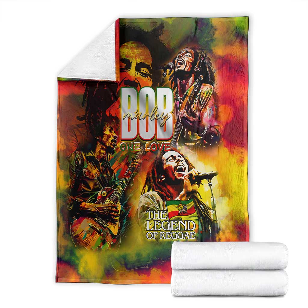 The Legend of Reggae One Love Blanket Bob Colorful Art