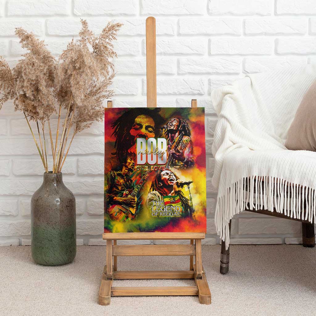 The Legend of Reggae One Love Canvas Wall Art Bob Colorful Art