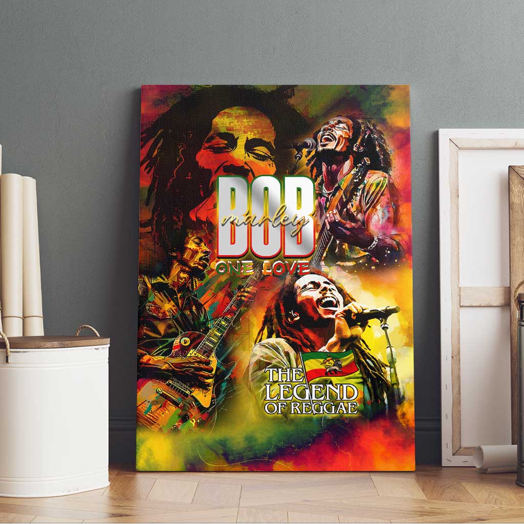 The Legend of Reggae One Love Canvas Wall Art Bob Colorful Art