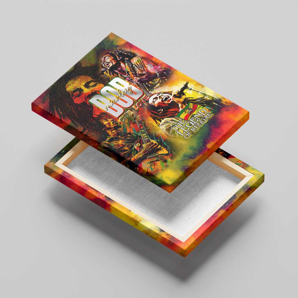 The Legend of Reggae One Love Canvas Wall Art Bob Colorful Art