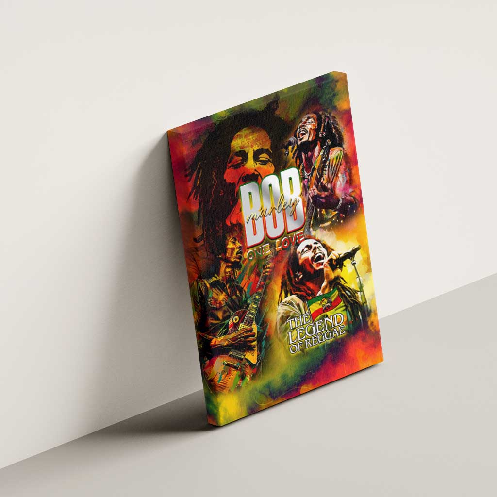 The Legend of Reggae One Love Canvas Wall Art Bob Colorful Art