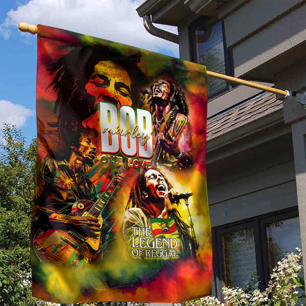 The Legend of Reggae One Love Garden Flag Bob Colorful Art