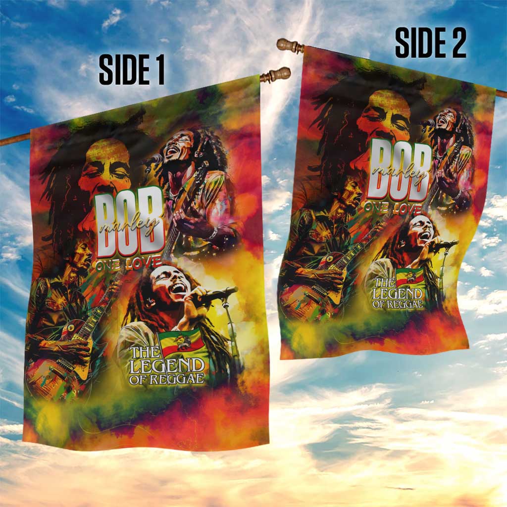 The Legend of Reggae One Love Garden Flag Bob Colorful Art