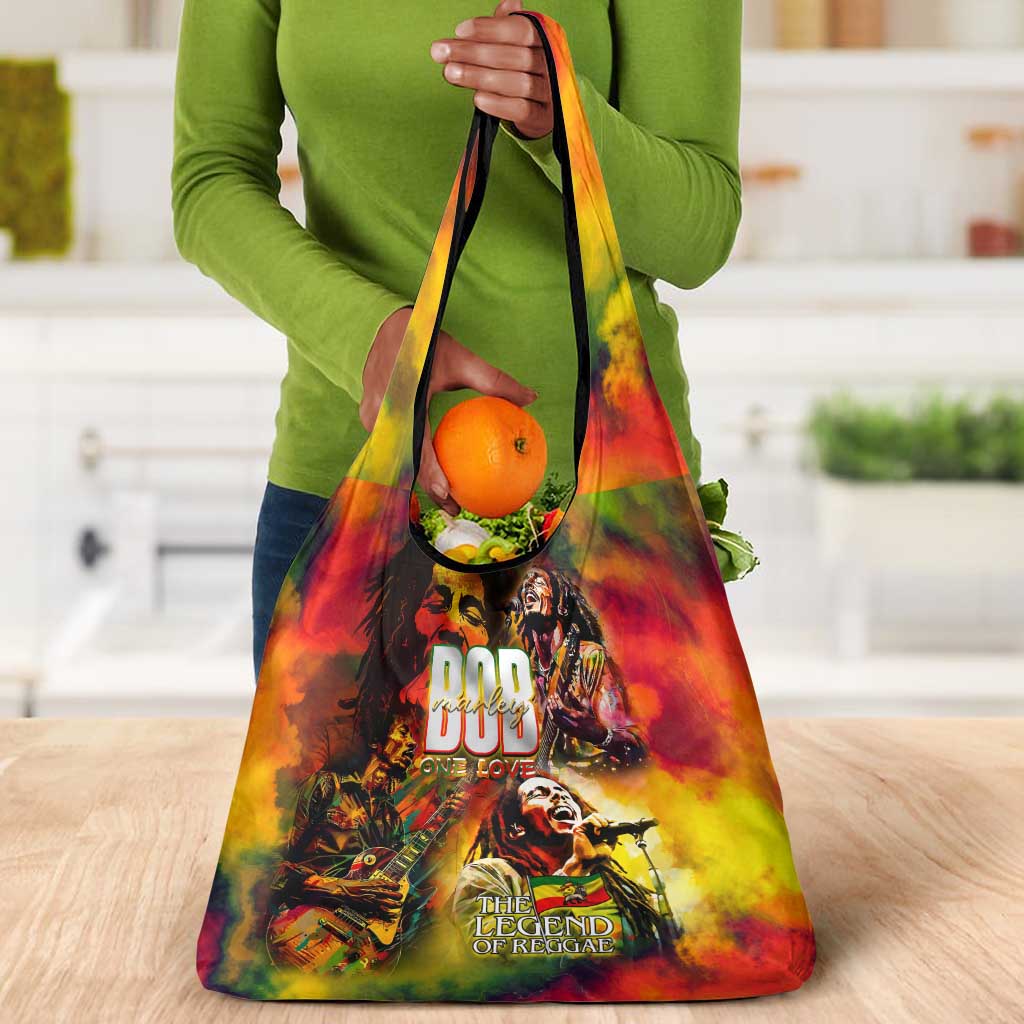 The Legend of Reggae One Love Grocery Bag Bob Colorful Art