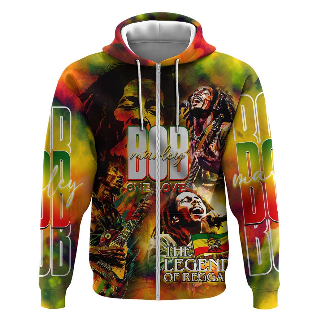The Legend of Reggae One Love Hoodie Bob Colorful Art
