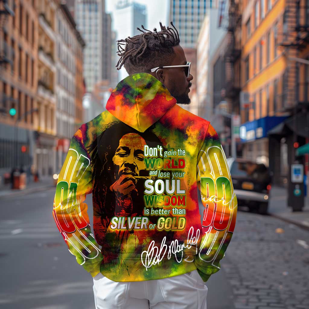 The Legend of Reggae One Love Hoodie Bob Colorful Art
