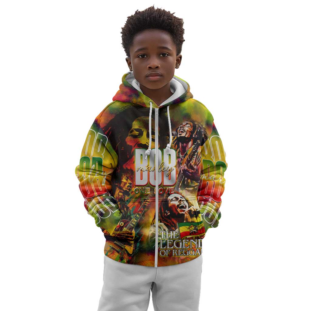 The Legend of Reggae One Love Kid Hoodie Bob Colorful Art