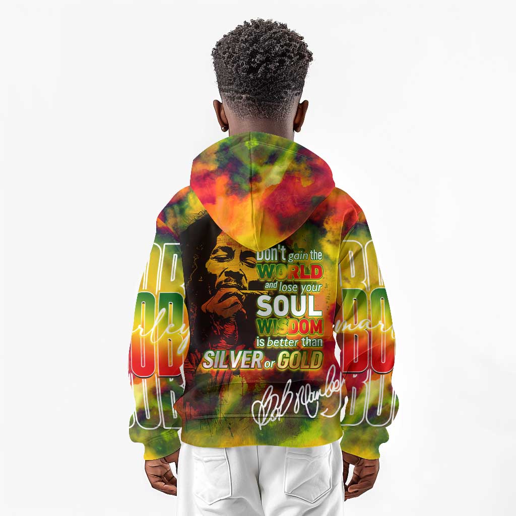 The Legend of Reggae One Love Kid Hoodie Bob Colorful Art