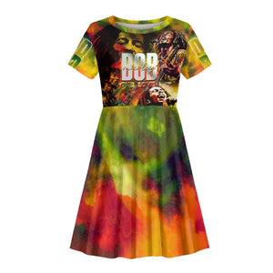 The Legend of Reggae One Love Kid Short Sleeve Dress Bob Colorful Art