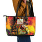 The Legend of Reggae One Love Leather Tote Bag Bob Colorful Art