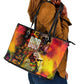The Legend of Reggae One Love Leather Tote Bag Bob Colorful Art