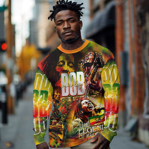 The Legend of Reggae One Love Long Sleeve Shirt Bob Colorful Art