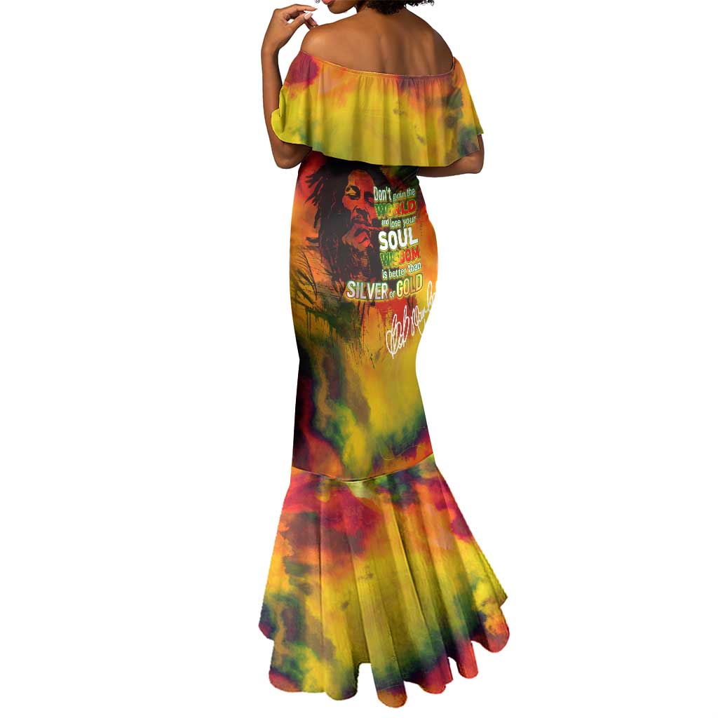 The Legend of Reggae One Love Mermaid Dress Bob Colorful Art