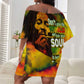 The Legend of Reggae One Love Off Shoulder Short Dress Bob Colorful Art