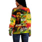 The Legend of Reggae One Love Off Shoulder Sweater Bob Colorful Art