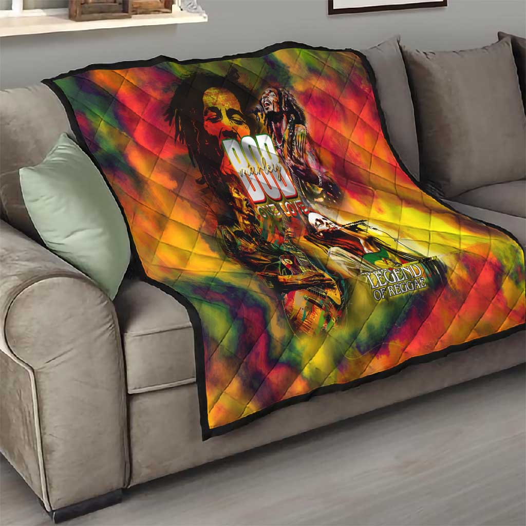 The Legend of Reggae One Love Quilt Bob Colorful Art
