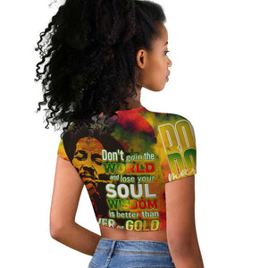 The Legend of Reggae One Love Raglan Cropped T shirt Bob Colorful Art