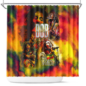 The Legend of Reggae One Love Shower Curtain Bob Colorful Art