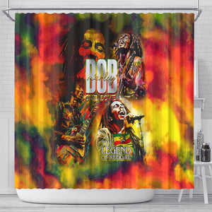 The Legend of Reggae One Love Shower Curtain Bob Colorful Art
