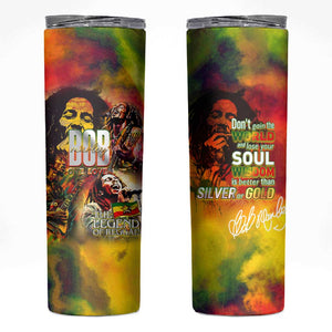 The Legend of Reggae One Love Skinny Tumbler Bob Colorful Art