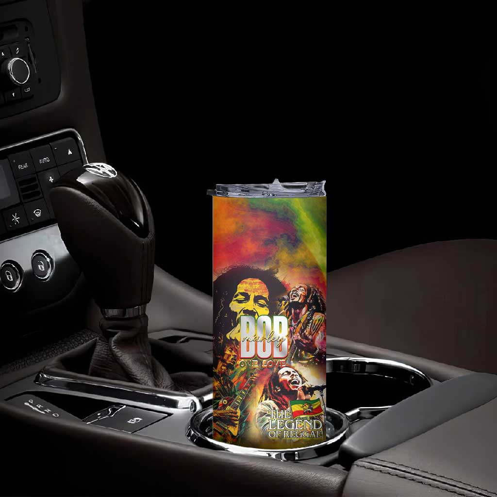 The Legend of Reggae One Love Skinny Tumbler Bob Colorful Art