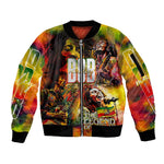 The Legend of Reggae One Love Sleeve Zip Bomber Jacket Bob Colorful Art