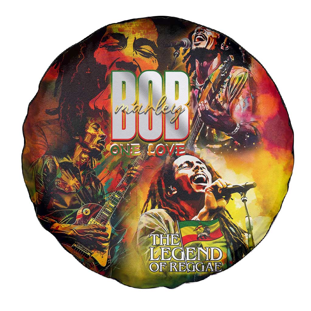 The Legend of Reggae One Love Spare Tire Cover Bob Colorful Art