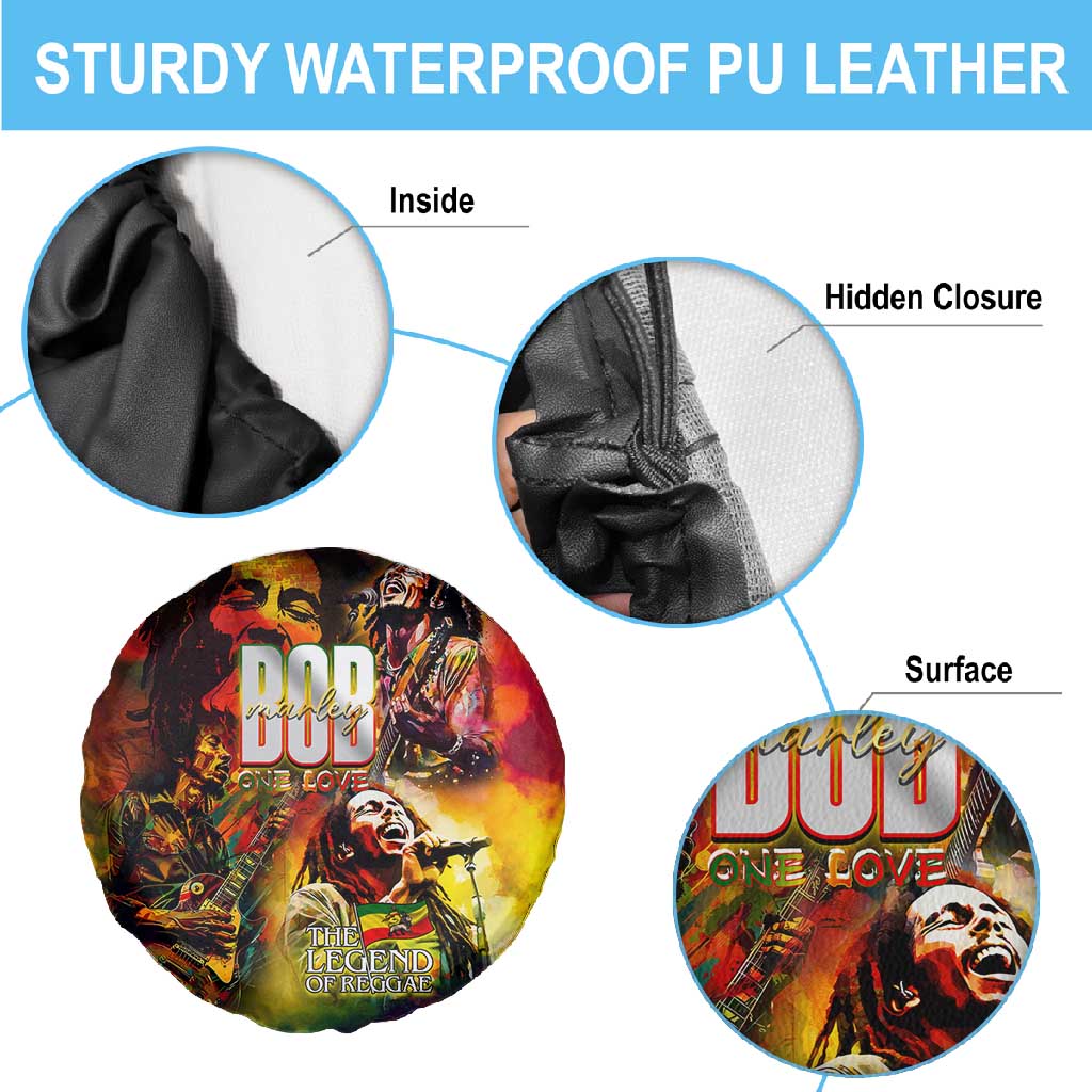 The Legend of Reggae One Love Spare Tire Cover Bob Colorful Art