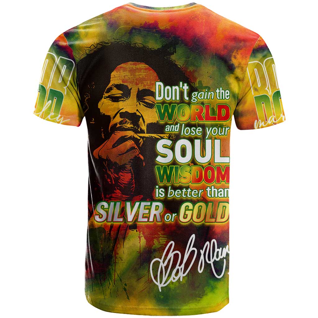 The Legend of Reggae One Love T shirt Bob Colorful Art