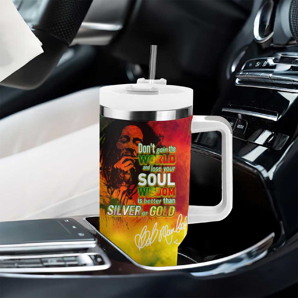 The Legend of Reggae One Love Tumbler With Handle Bob Colorful Art
