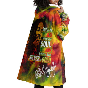 The Legend of Reggae One Love Wearable Blanket Hoodie Bob Colorful Art