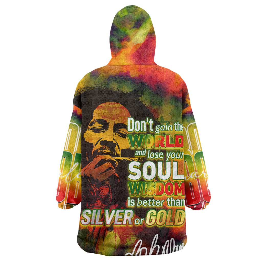 The Legend of Reggae One Love Wearable Blanket Hoodie Bob Colorful Art