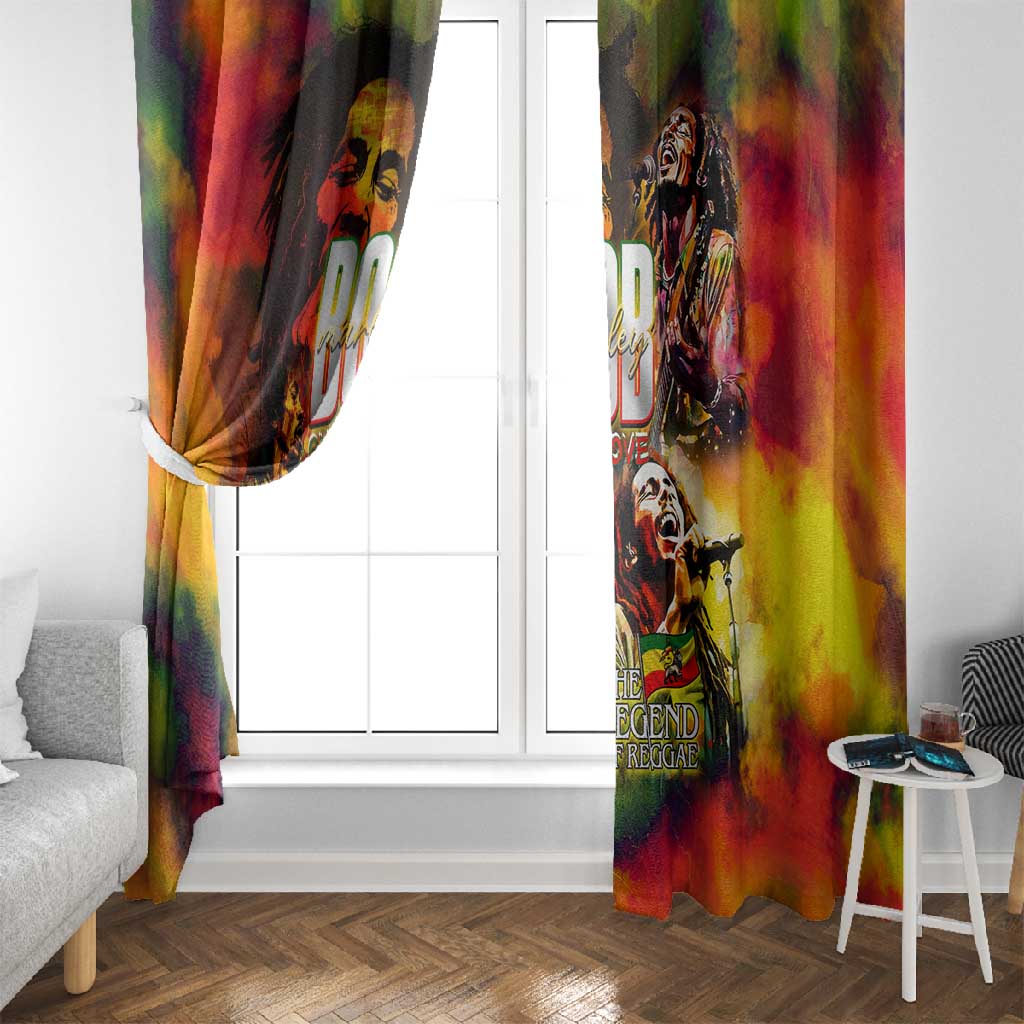 The Legend of Reggae One Love Window Curtain Bob Colorful Art
