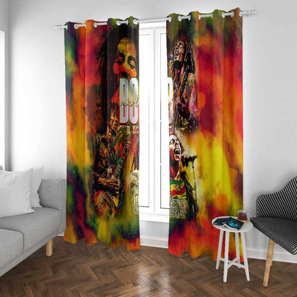 The Legend of Reggae One Love Window Curtain Bob Colorful Art