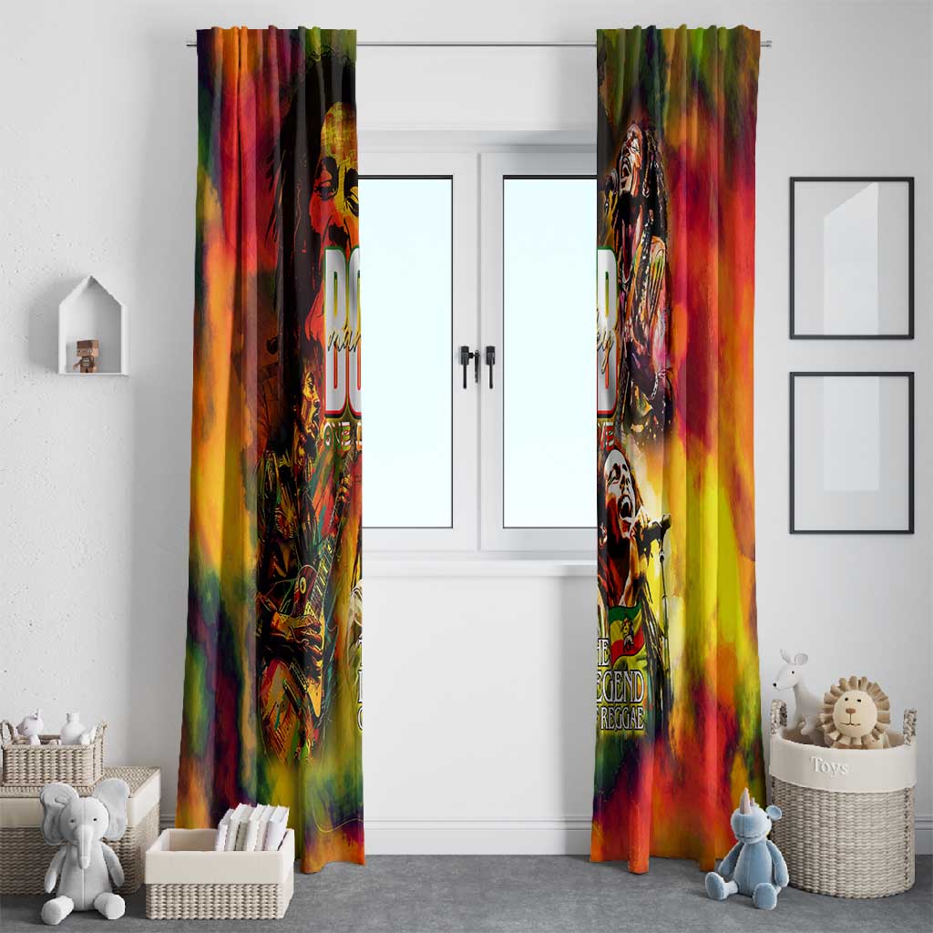 The Legend of Reggae One Love Window Curtain Bob Colorful Art